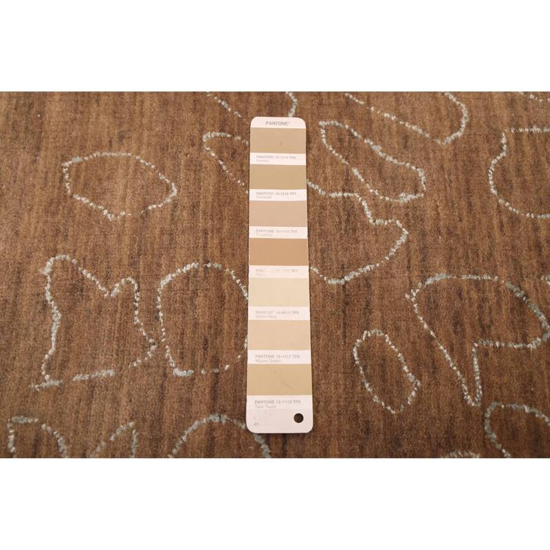 ECARPETGALLERY Hand Loomed Loreto Brown Viscose, Wool Rug - 5'5 x 7'7