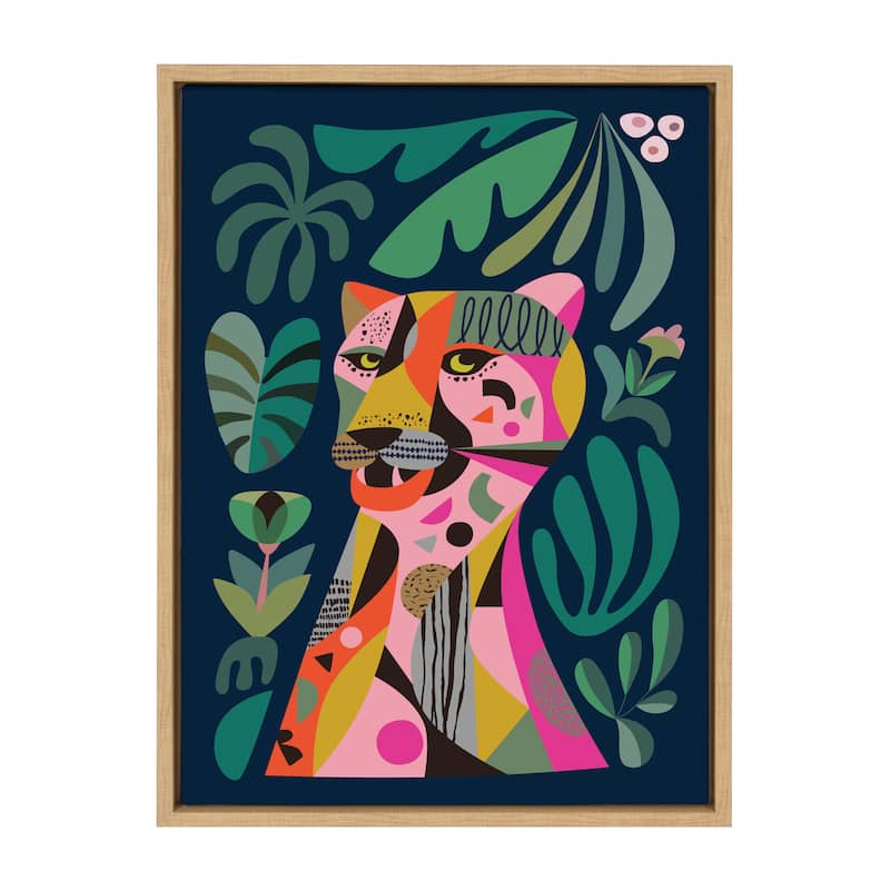 Kate and Laurel Sylvie Leopard Framed Canvas by Rachel Lee