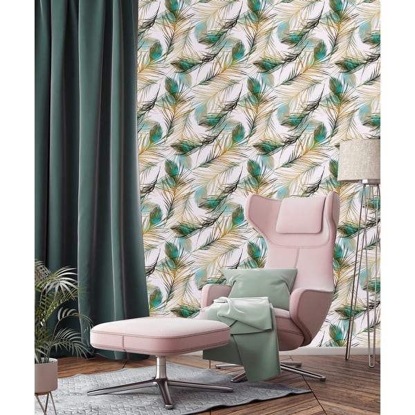 Peacock Pattern Peel and Stick Wallpaper | Overstock.com Shopping - The ...