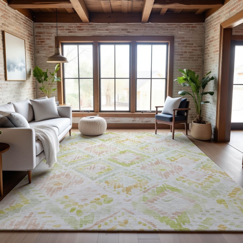 Premium Washable Super Soft Boho Watercolor Mayfield Rug - Pink - 2'6" x 3'10"