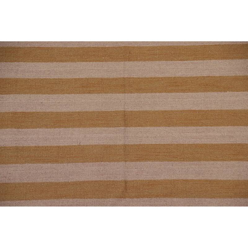 Striped Modern Gabbeh Area Rug Handmade Wool Carpet - 6'5" x 10'1"