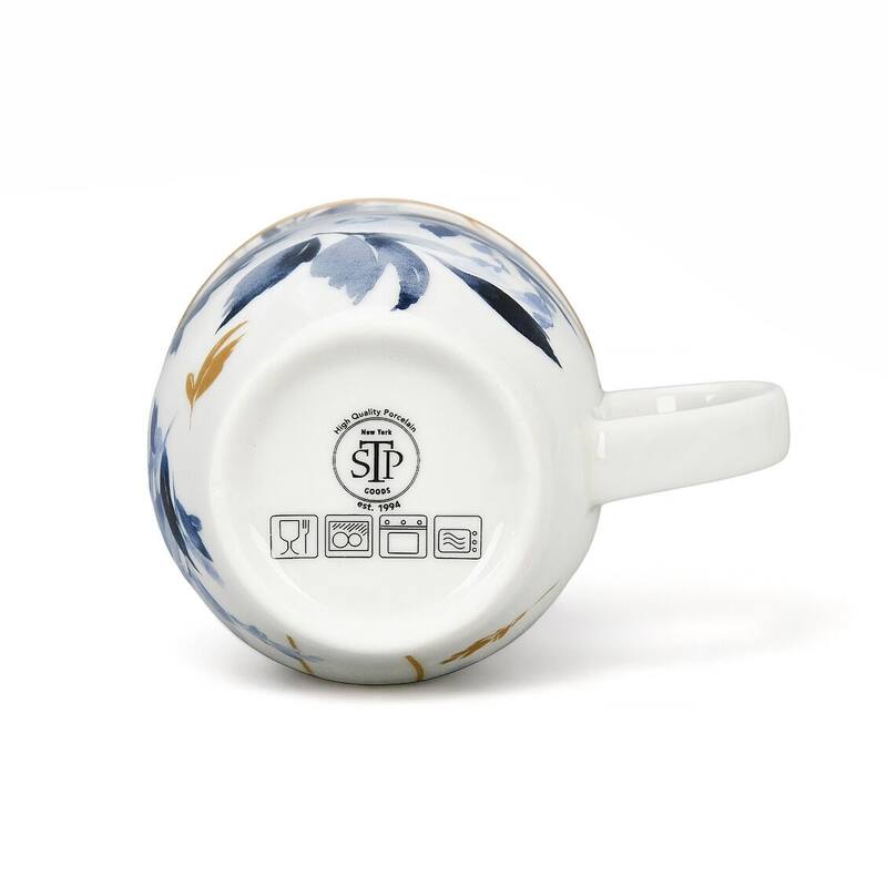 STP Goods 13.5oz Melody of Flowers Bone China Mug Set of 2 in Gift Box