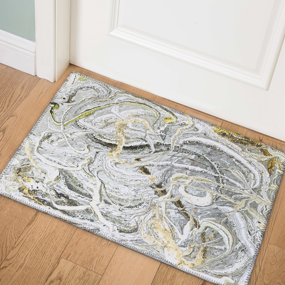 Indoor/ Outdoor Addison Karina Abstract Washable Area Rug