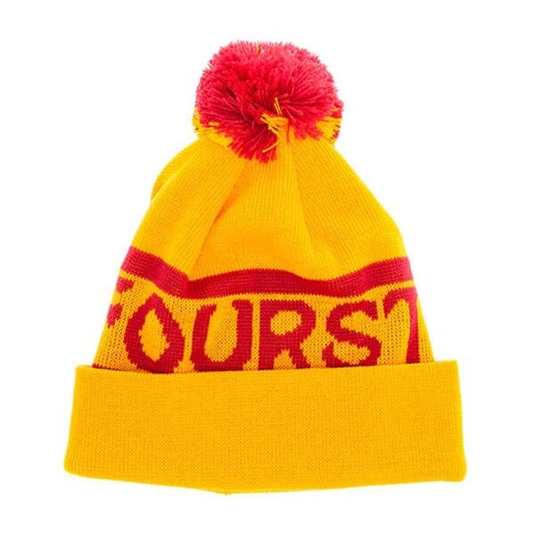 Fourstar Clothing Mens The Logo Pom Pom Beanie Hat Yellow One Size One Size On Sale Overstock