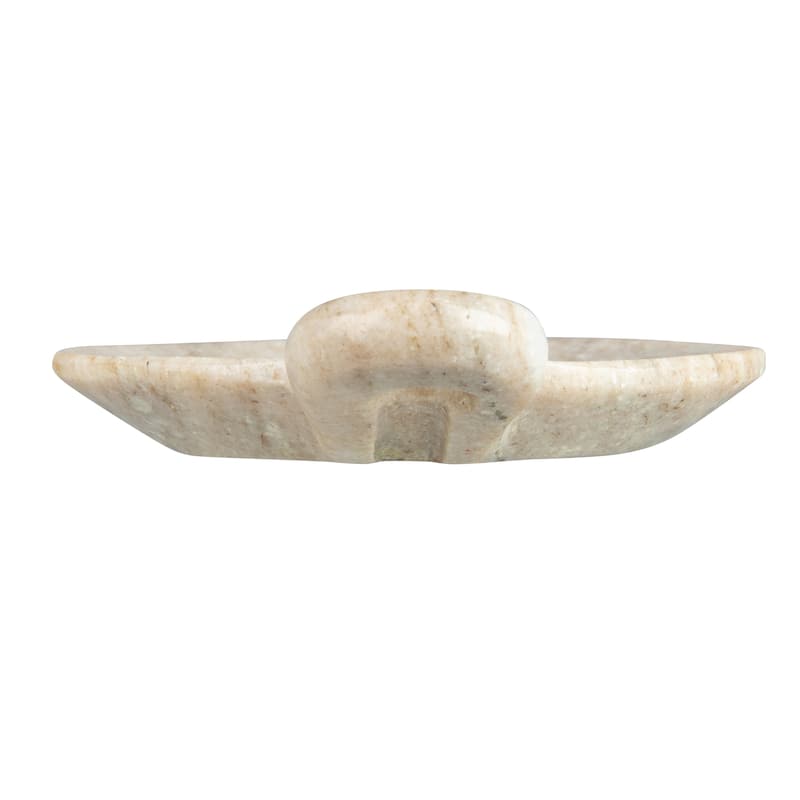 Hand-Carved Marble Dish with Handle