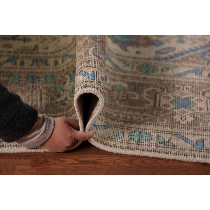 Geometric Tabriz Persian Area Rug Handmade Traditional Wool Carpet - 7'10"x 11'1"