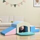 preview thumbnail 3 of 25, Soft Foam Playset for Toddlers, Single-Tunnel Foam Climber for Kids, Indoor Active Play Structure with Slide Stairs and Ramp