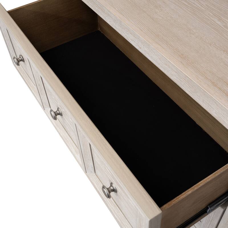 Furniture of America Durem Modern Classic 3-Piece Solid Wood Panel Bedroom Set with 2-Drawer Oversized Nightstand