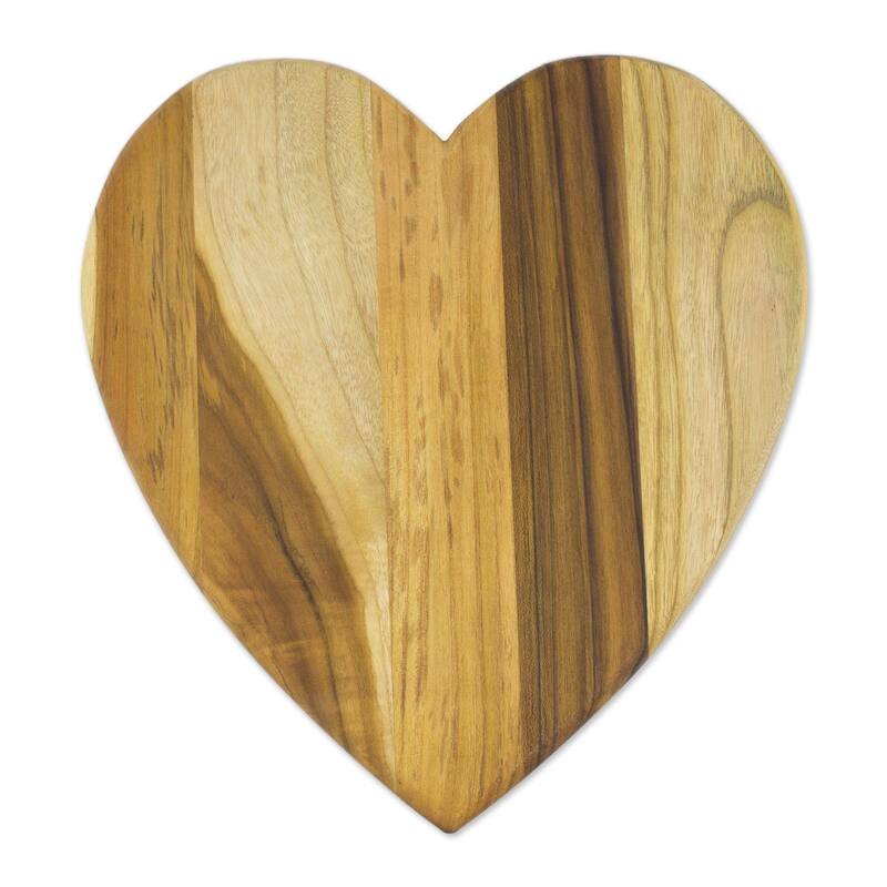 Handmade Heart Of Cooking Teakwood Cutting Board (Guatemala) - 13.0 " L x 11.75" W x 0.8 " D