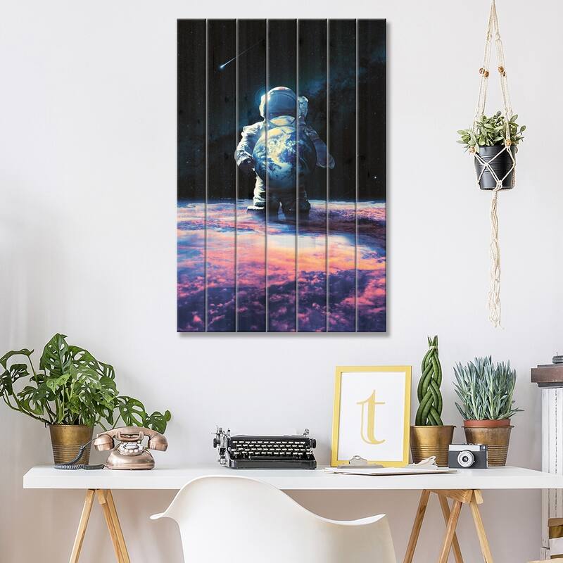 Drop Off Print On Wood by Nicebleed - Multi-Color