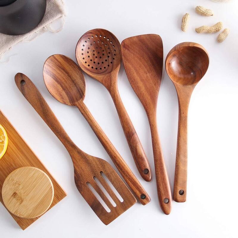 10 Piece Wooden Cooking Utensils Set