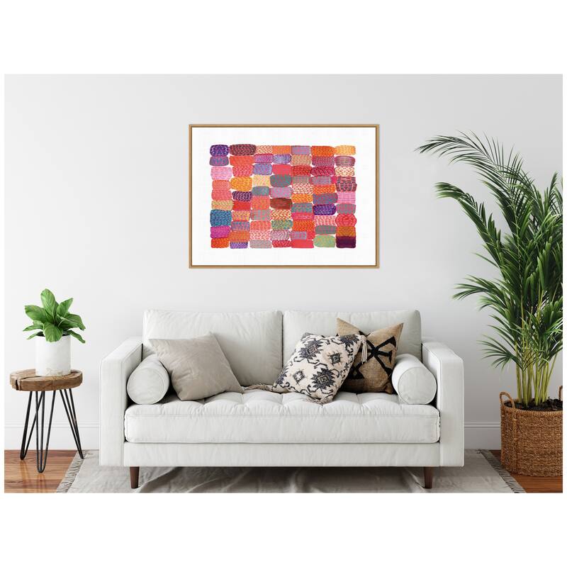 Kate and Laurel LD Palette Patchwork by Lordy Dordie Framed Canvas Wall Art Print