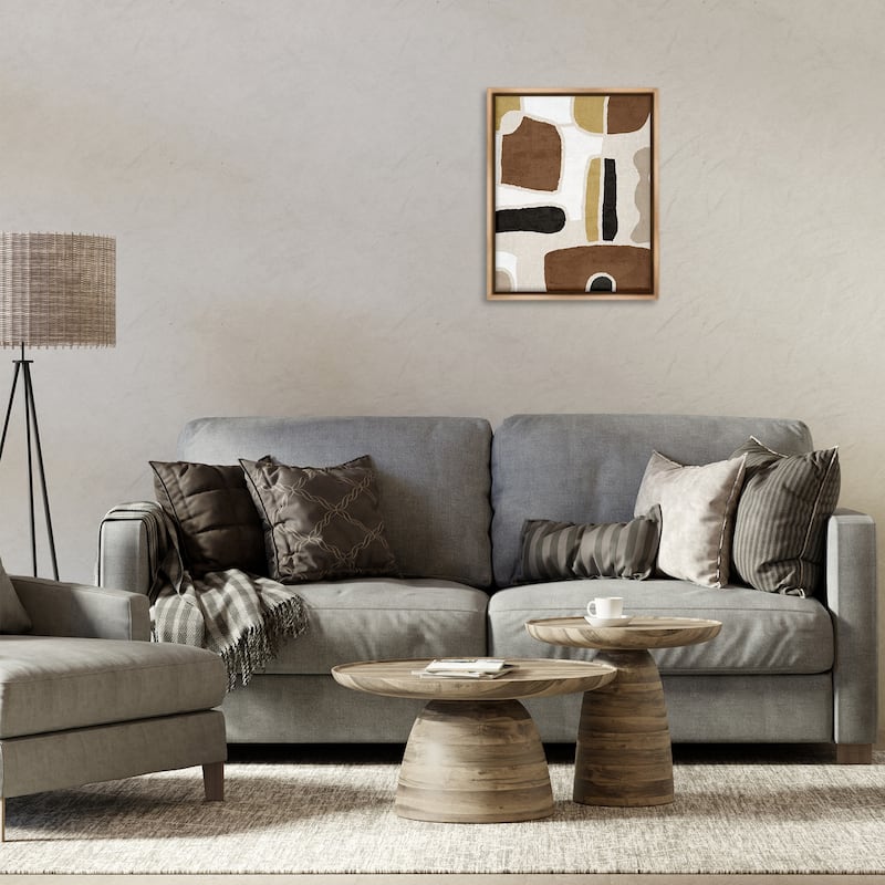 Stupell Earthy Organic Shapes Framed Floater Canvas Wall Art Design By Amber Sterling