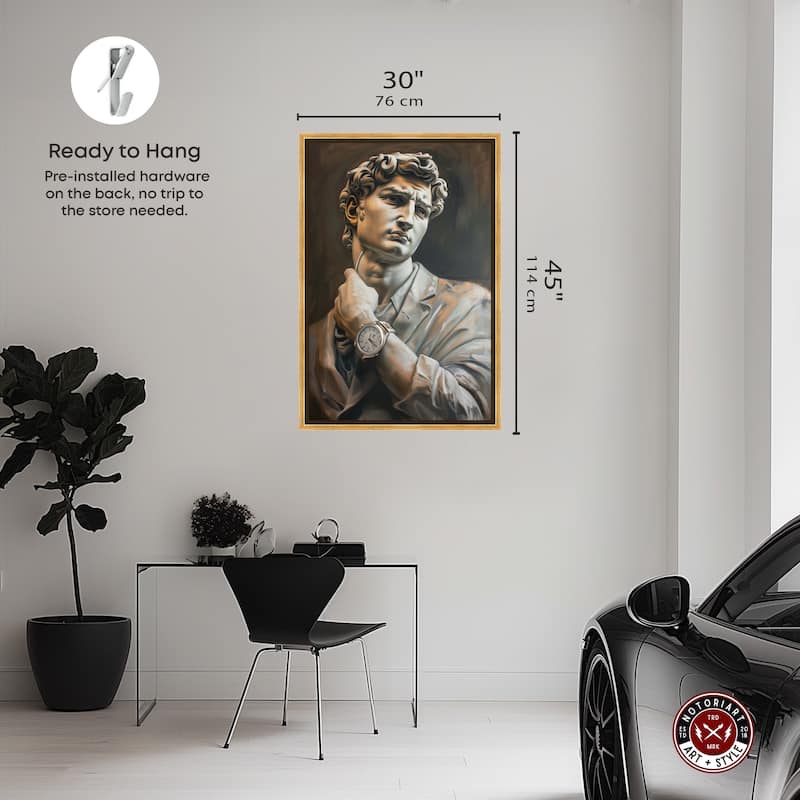 Notoriart Classy Sculpture Framed Men Style 1 Piece Canvas Wall Art
