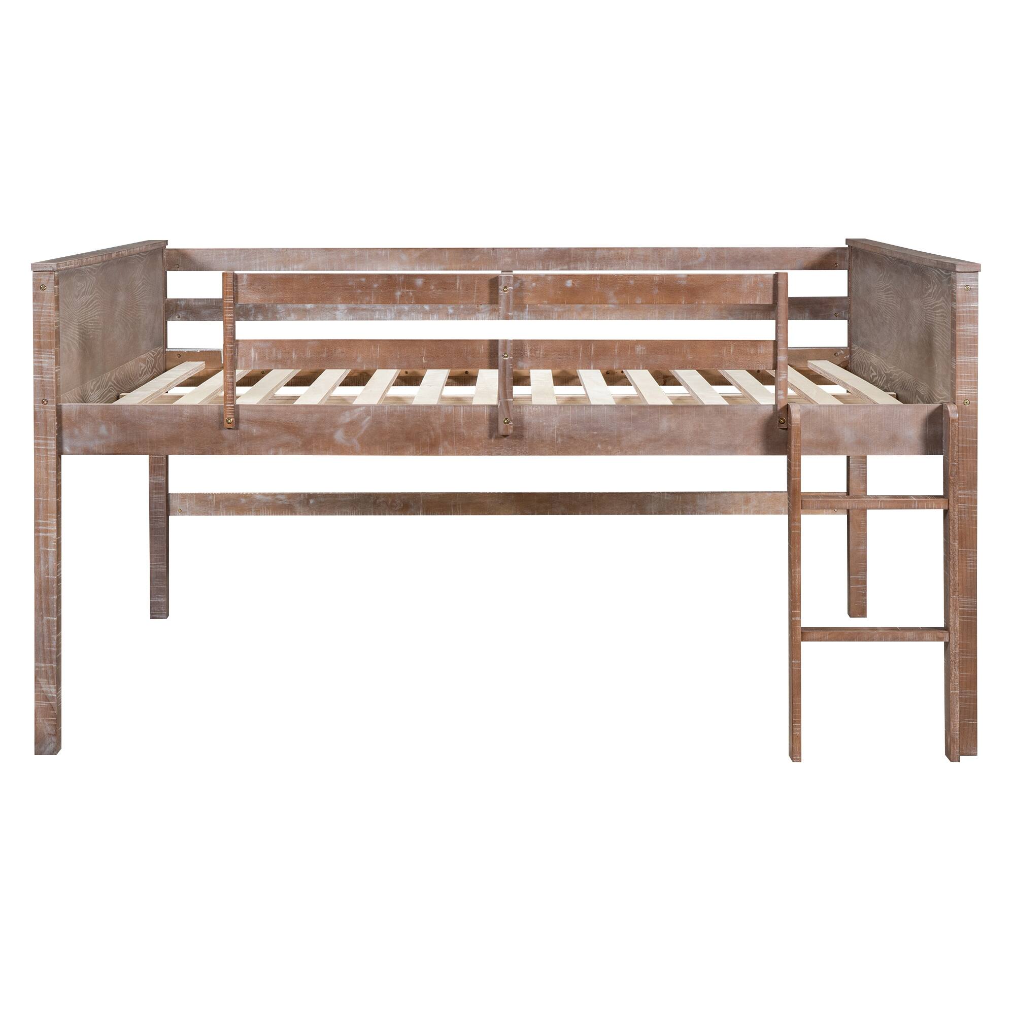 Wood Twin Size Loft Bed with Hanging Clothes Racks Bed Bath & Beyond