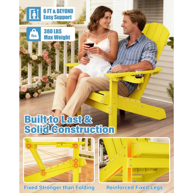 WINSOON All Weather HIPS Outdoor Plastic Adirondack Chairs
