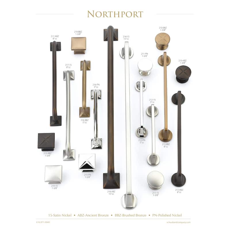 Schaub and Company Northport 12" Center to Center Contemporary Large