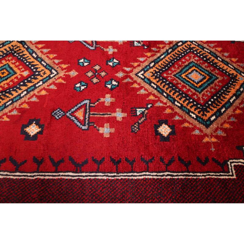 ECARPETGALLERY Hand-knotted Baluch Red Wool Rug - 3'10 x 7'10