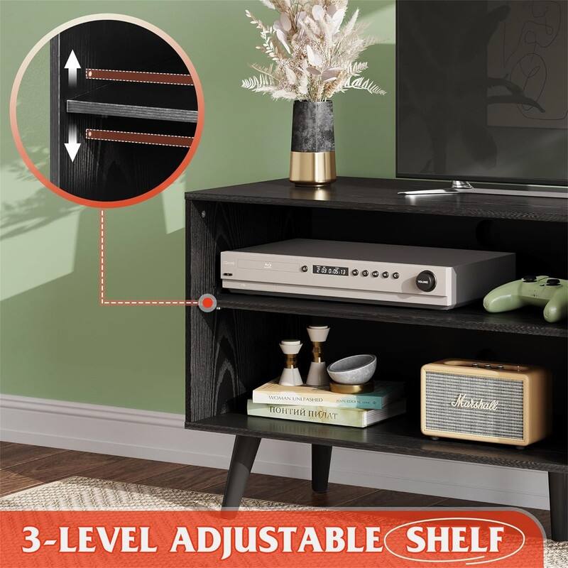 Mid-Century Modern TV Stand - 15.7"D x 55"W x 21.8"H