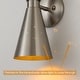 preview thumbnail 11 of 25, Rennnsan 2-Light Modern Industrial Cone Vanity Light in Brass/ Nickel