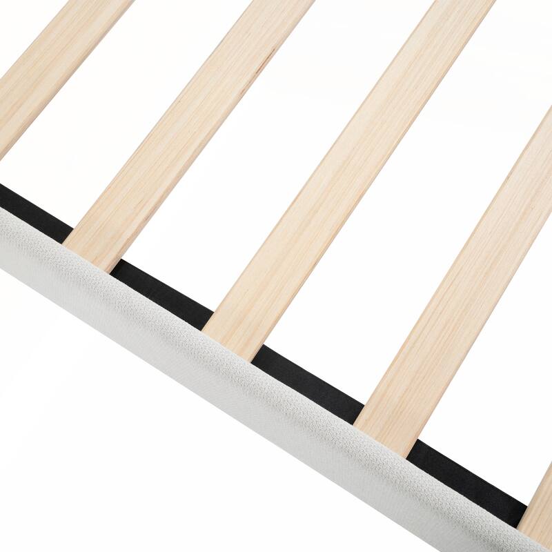 Queen Size Bed Frame High Headboard Upholstered Platform Bed