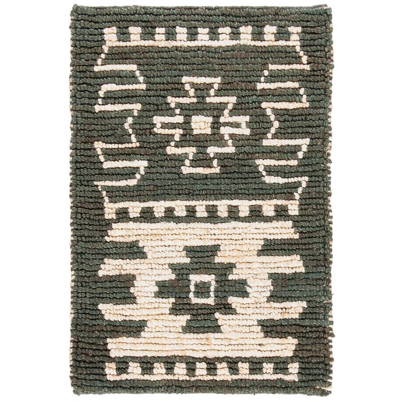SAFAVIEH Hand-knotted Bohemian Myrke Boho Jute Rug - 2' x 3' - Grey/Beige