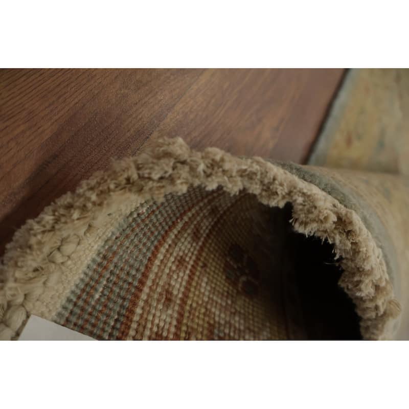 Hand Knotted Oriental 100% Wool Carpet Traditional Floral Navy Blue & Blues Ziegler Area Rug - 3' 2'' X 1' 10''