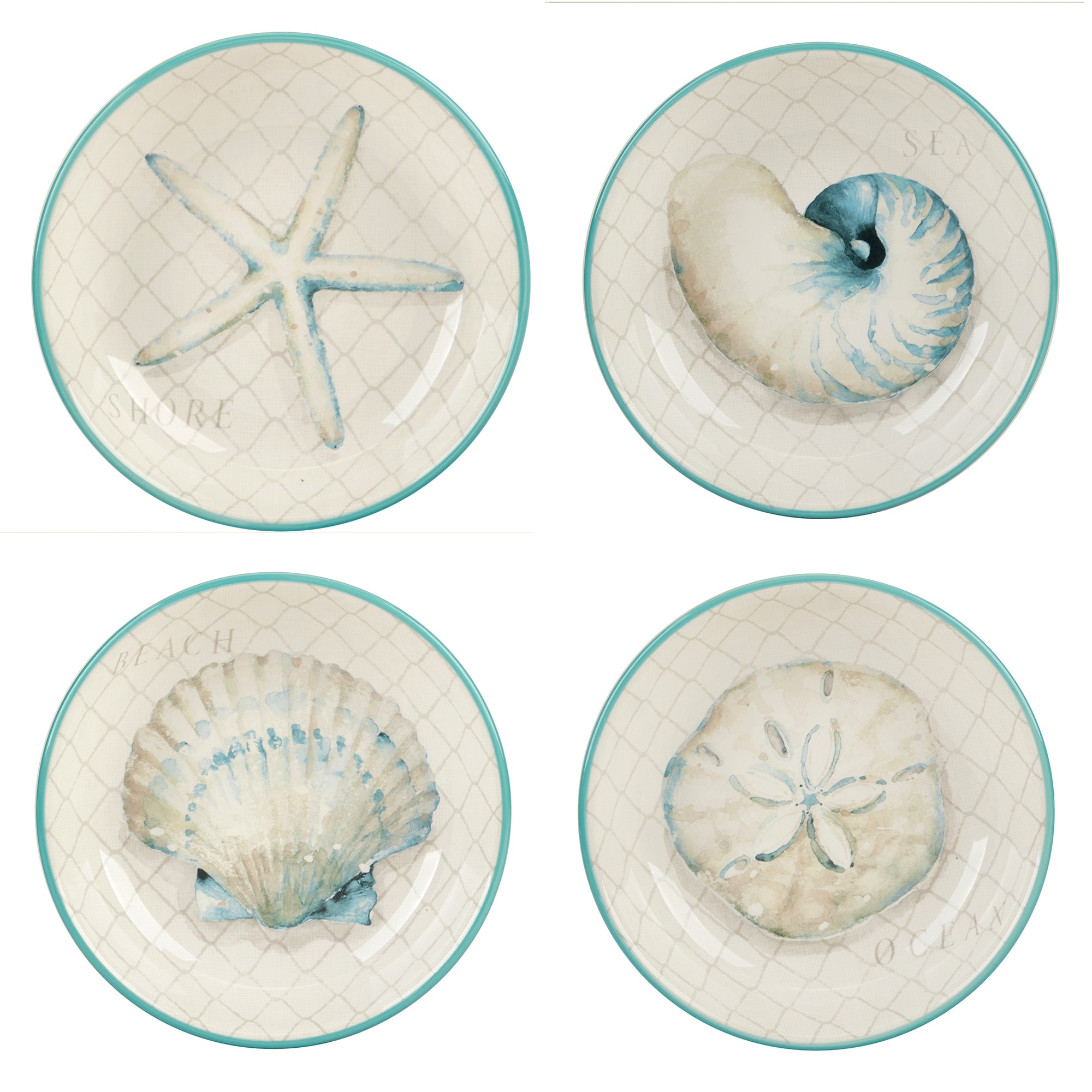 Certified International Ocean View Set of 4 Soup Bowls - 9" Diam x 2"