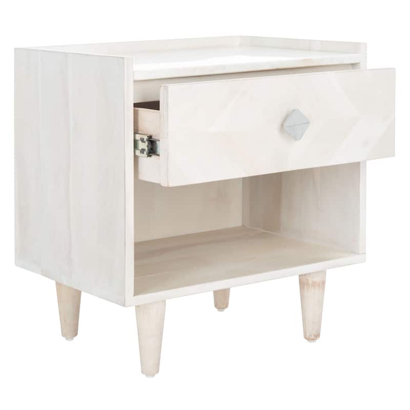 SAFAVIEH Alivia Parquet 1-Drawer 1-Shelf Nightstand