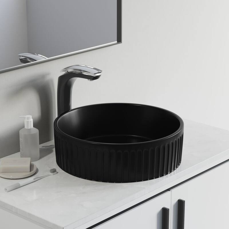Dowell Fluted Ceramic Vessel Sink