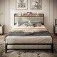 preview thumbnail 18 of 16, Versatile Metal Platform Bed with Advanced Charging Feature and Stylish Headboard