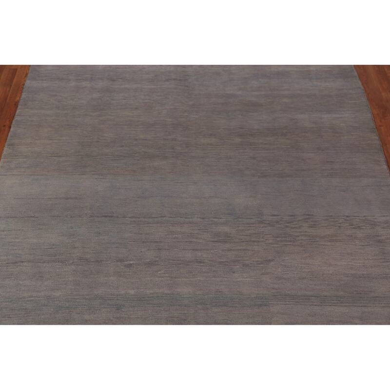 Modern Gray Gabbeh Oriental Area Rug Hand-Knotted Wool Carpet - 7'0" x 9'7"