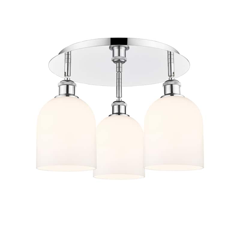 Innovations Lighting 516-3C-11-18 Bella Flush Bella 3 Light 18" Wide - Polished Chrome / Gloss White
