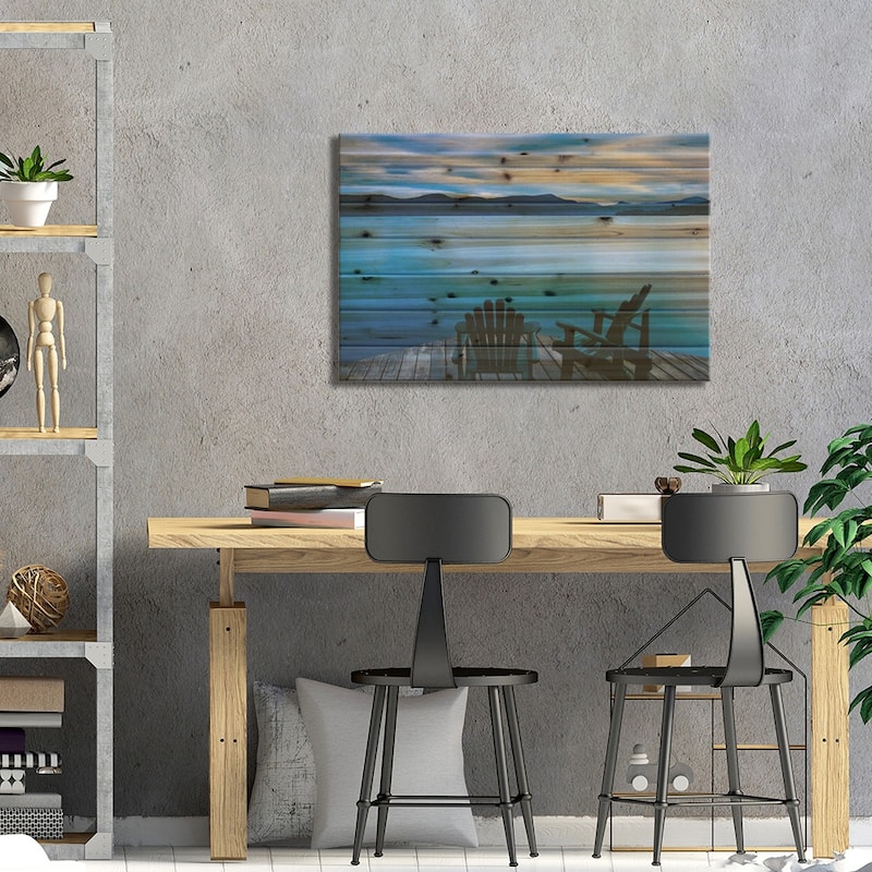 Scene On The Water V Print On Wood by James McLoughlin - Multi-Color