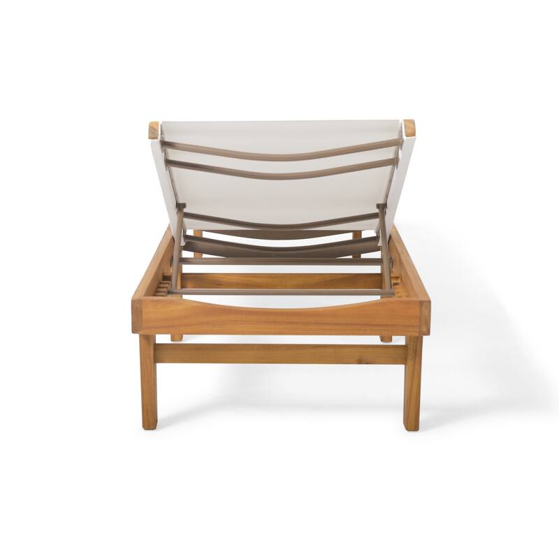 Christopher Knight Home Elodie Outdoor Chaise Lounge and Acacia Wood Side Table Set