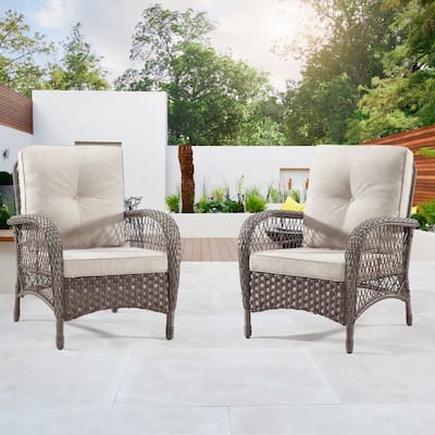 Cozywor Wicker Outdoor Patio Lounge Chair (Set of 2)