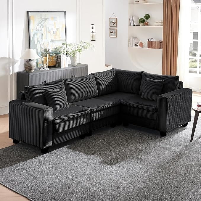 L-Shaped Cloud-Like Sectional Sofa Deep Seat Lounge Couch 3-Seat Couch