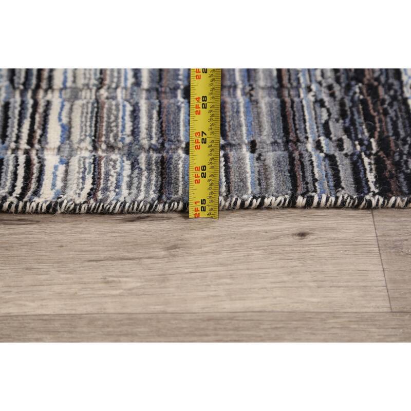 Geometric Modern Moroccan Oriental Wool Area Rug Handmade Carpet - 4'10" x 7'11"