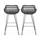 preview thumbnail 4 of 9, Dale Outdoor Wicker Barstools (Set of 2) by Christopher Knight Home