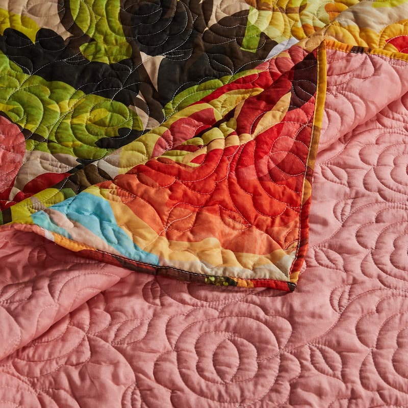 Greenland Home Fashions Senna Boho Floral Quilt and Pillow Sham Set