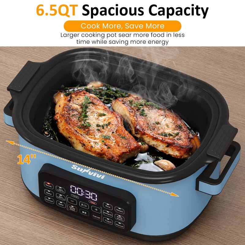 6.5QT 12-in-1 Programmable Multi Slow Cooker