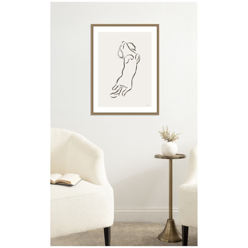 Kate and Laurel Dachshund Dog by Gabrielly Guedes Framed Canvas Wall Art Print