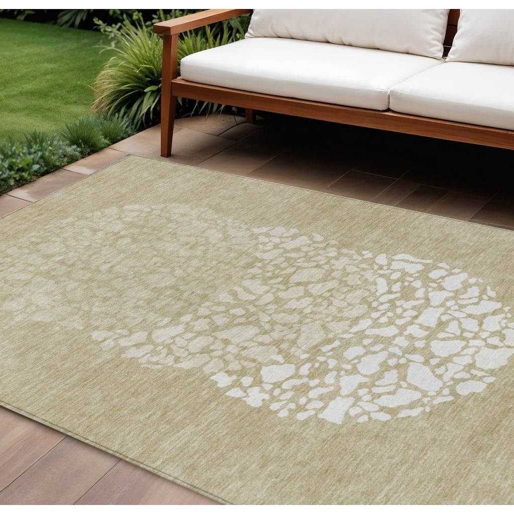 HomeRoots Abstract Transitional Rectangle Outdoor Rug