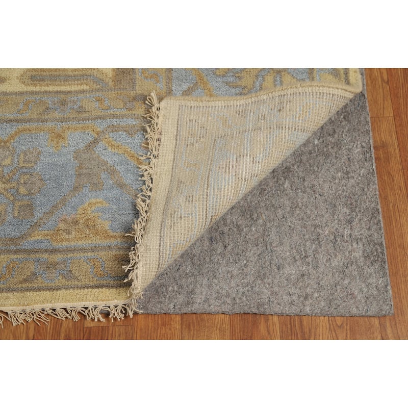 Oushak Indian Area Rug Handmade Transitional Beige Wool Carpet - 8'1" x 9'8"