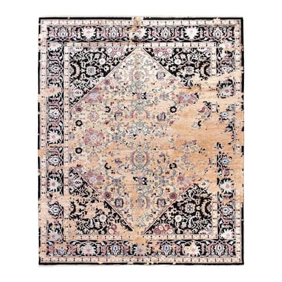 Ikat One-of-a-Kind Hand-Knotted Area Rug, Black - 8' 3" x 10' 1"