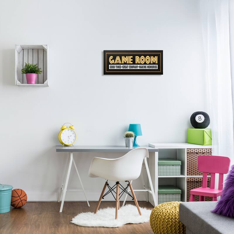 Stupell Arcade Game Room Quote Vintage Style Sign Canvas Wall Art