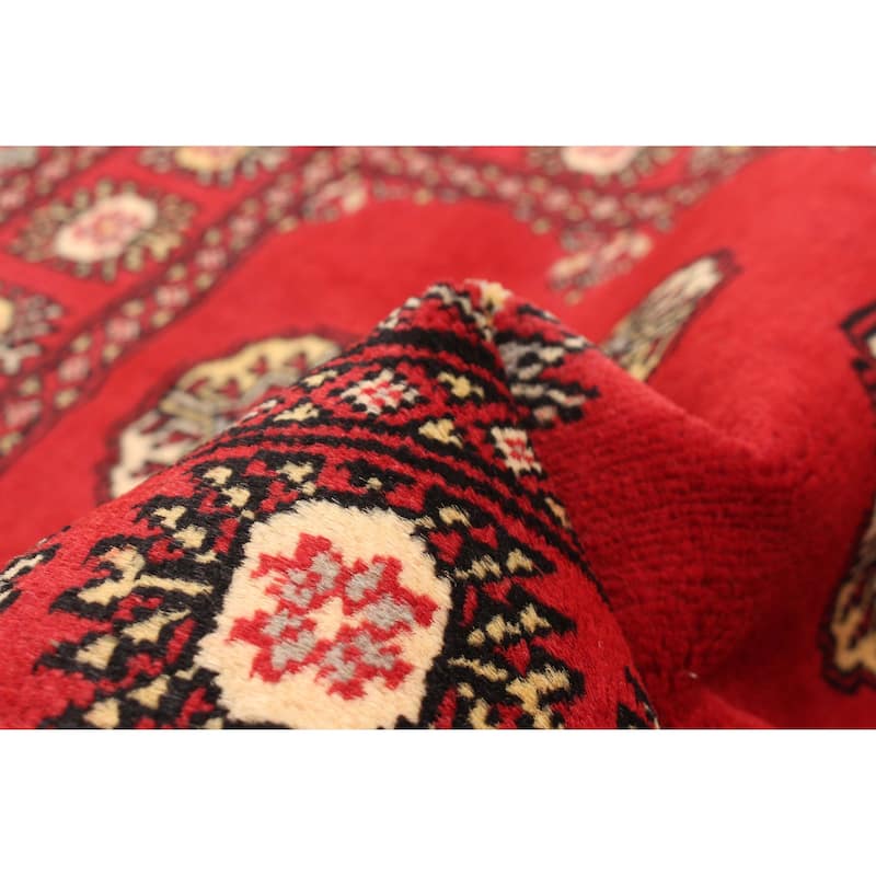 ECARPETGALLERY Hand-knotted Finest Peshawar Bokhara Red Wool Rug - 2'8 x 3'11