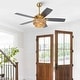 preview thumbnail 7 of 18, 52" Farmhouse Natural Rope Reversible 5-Blade Gold Ceiling Fan with Remote