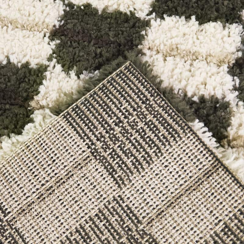 Bateman Modern Checkered Shag Area Rug