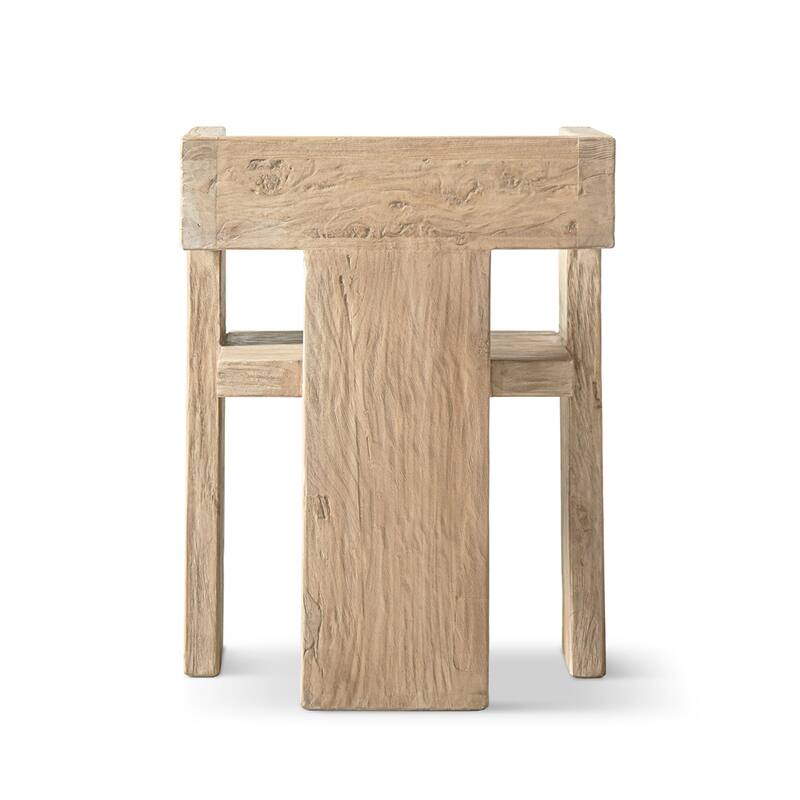 Jennifer Taylor Home Avenel Solid Reclaimed Elm Sculptural Block Accent Chair